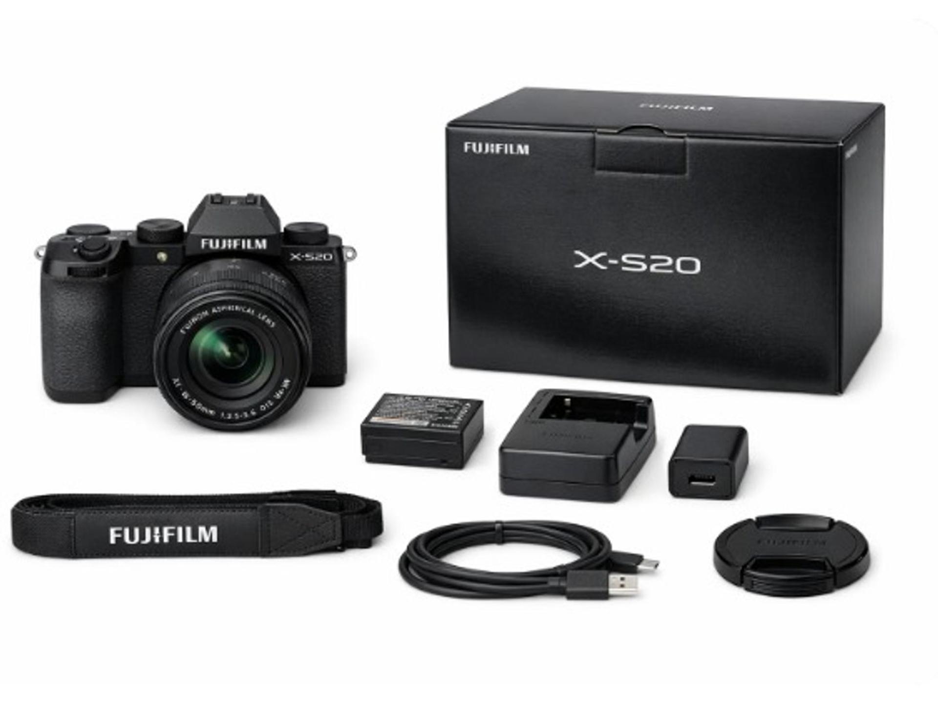 Fujifilm X-S20 Mirrorless Camera with XF 16-50mm f/2.8-4.8 Lens - Black box contents