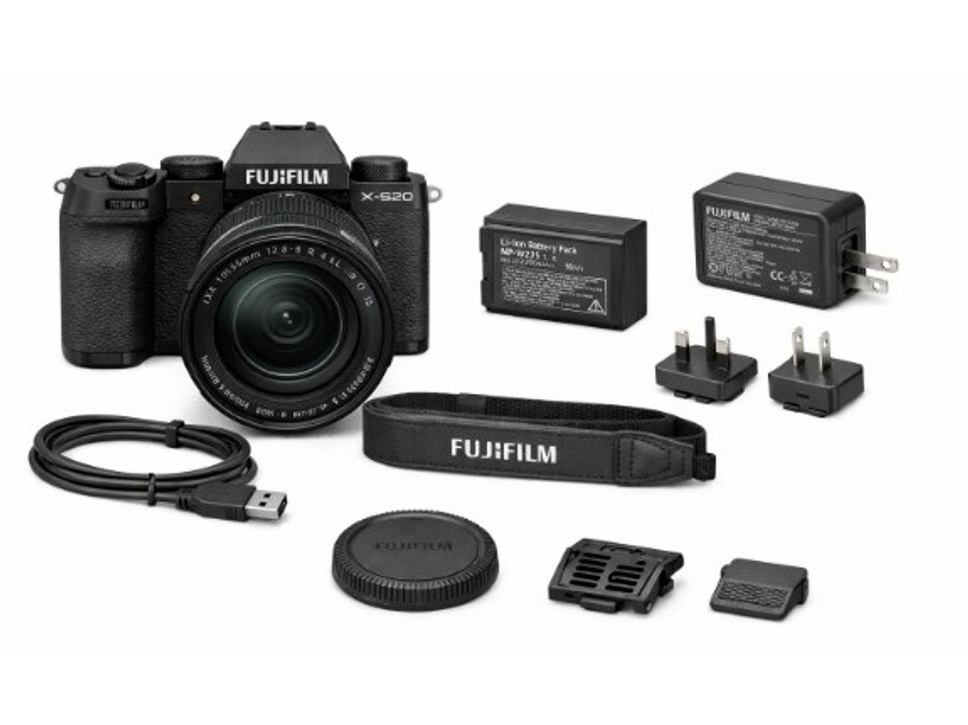 Fujfilm X-S20 Mirrorless Digital Camera with XF 18-55mm f2.8-4 Lens - Black box contents