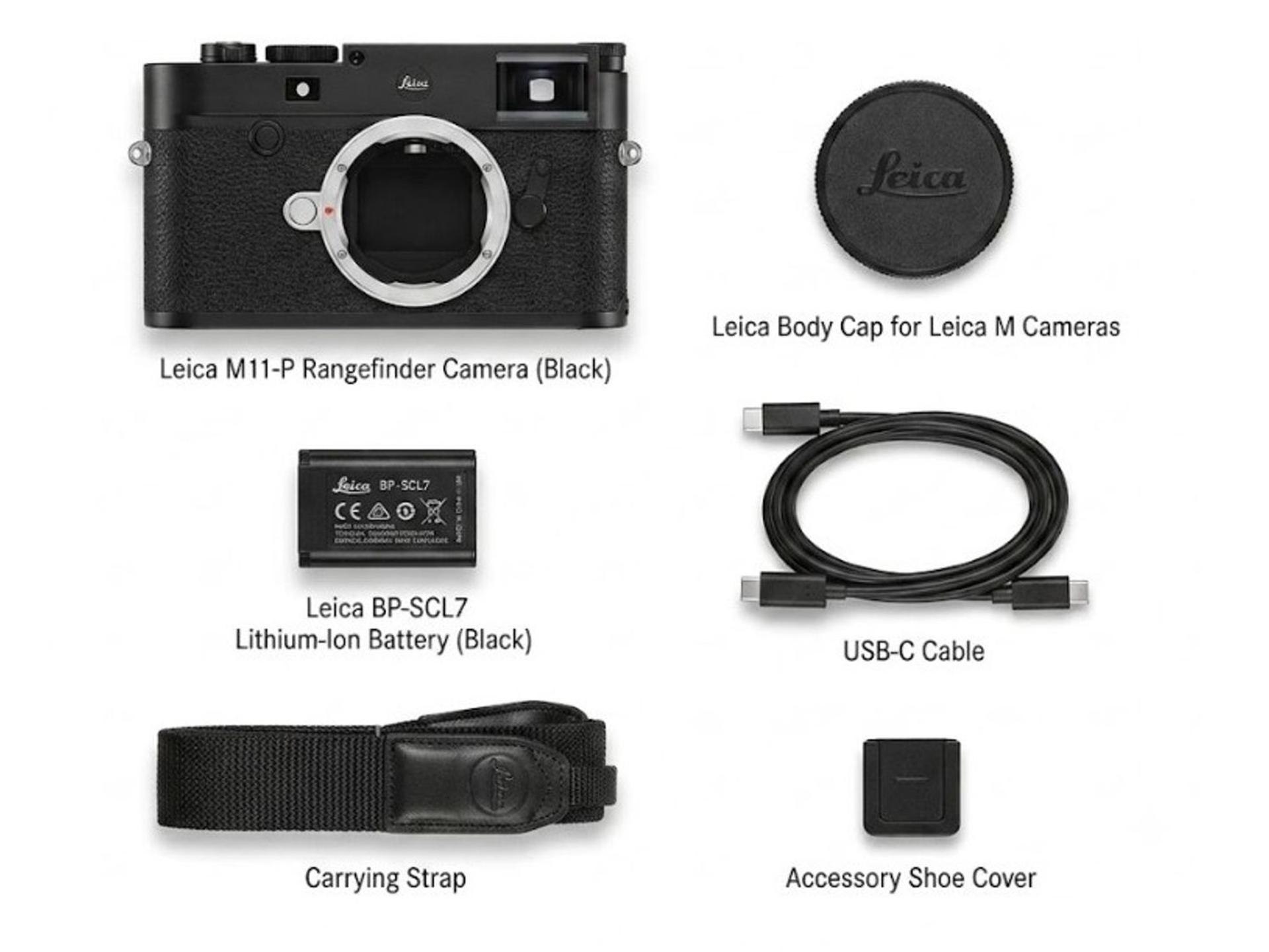 Leica M11-P Rangefinder Camera (Black) box contents