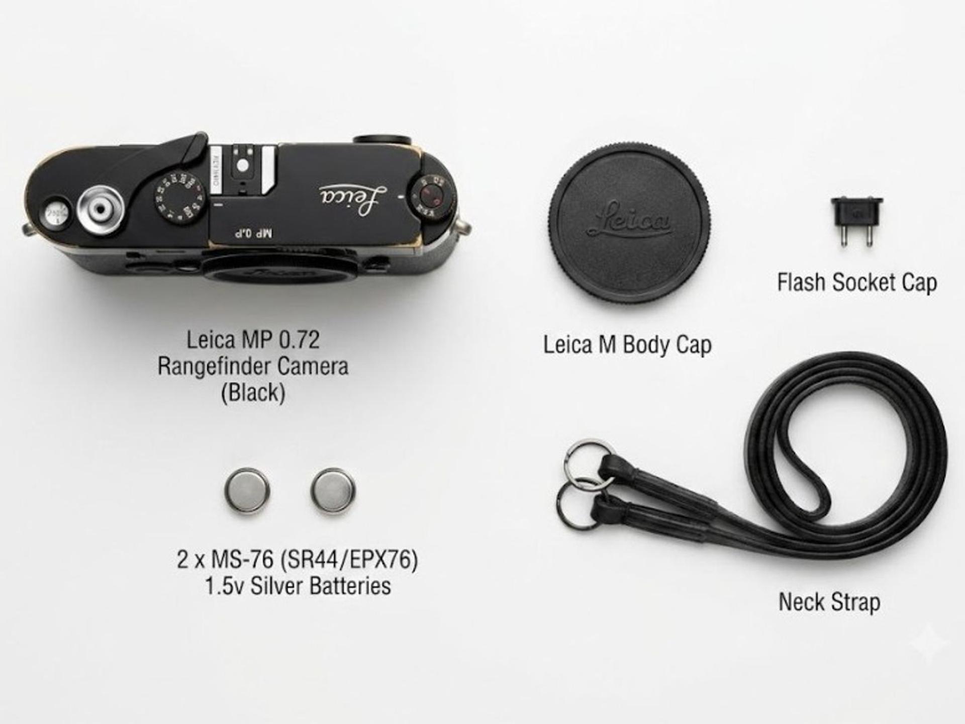Leica MP 0.72 Rangefinder Camera (Black) box contents