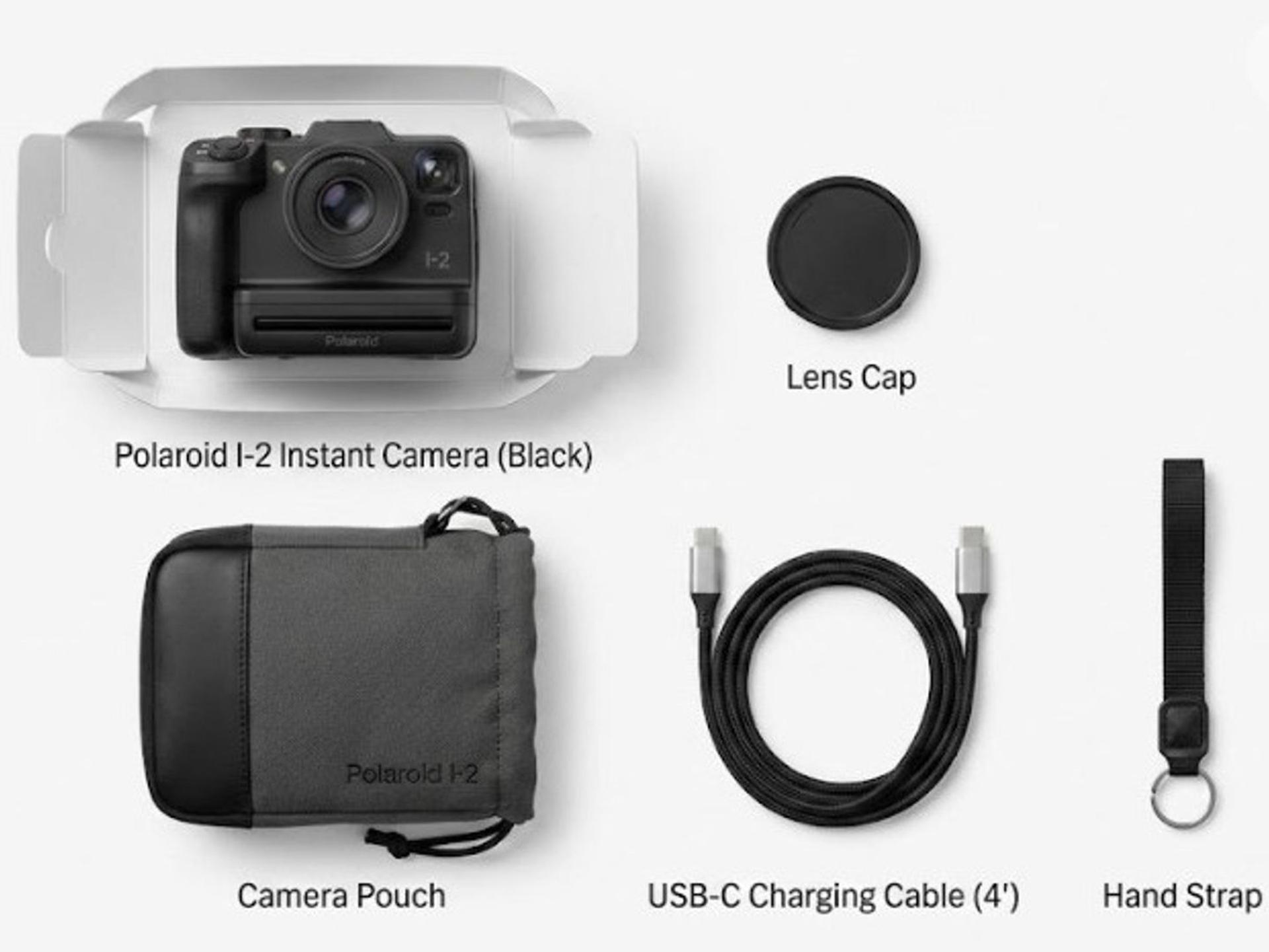 Polaroid I-2 Instant Camera (Black) box contents