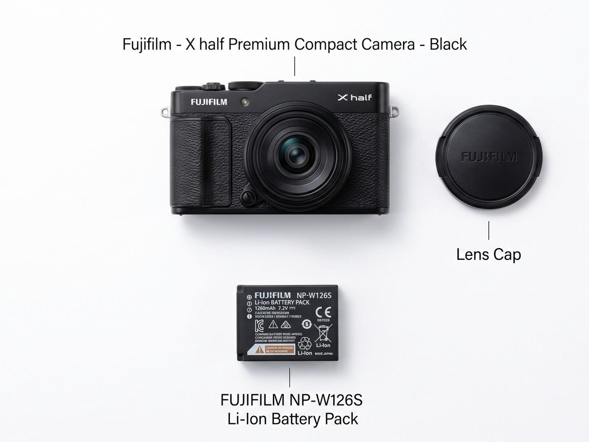 Fujifilm - X half Premium Compact Camera - Black box contents