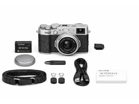 Fujifilm X100VI Mirrorless Camera with 23mm f/2.0 Fixed Lens - Silver
